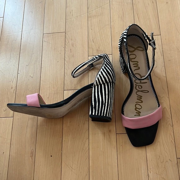 Sam Edelman pink and zebra heels - Picture 1 of 5